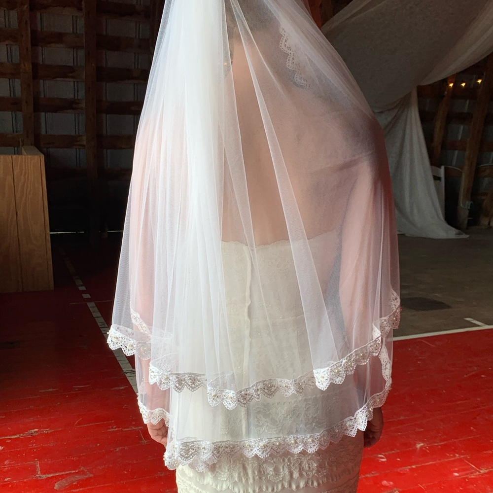 Off white wedding veil